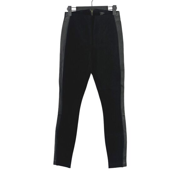 NWOT J. Crew Leather Trim Tuxedo Stripe Pixie Ponte Ankle Pants Legging 00 Black - Picture 13 of 15